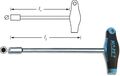 HAZET Steckschlüssel mit T-Griff- Außen-Sechskant Profil - 8 428LG-8