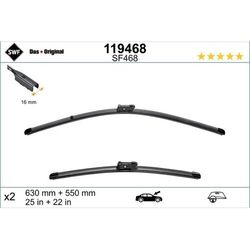 Wischblatt SWF 119468 ORIGINAL VISIOFLEX SET für SEAT VW, vorne