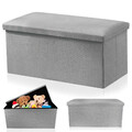 Sitzhocker mit Stauraum Sitzbank Sitztruhe Aufbewahrungsbox Leinen Faltbar