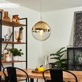 Glas Hänge Lampen Pendel Leuchte Ess Wohn Schlaf Zimmer Beleuchtung goldfarben
