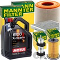 MANN INSPEKTIONSPAKET+5L MOTUL 5W-30 MOTORÖL passend für AUDI A6 C7 TDI 190 PS