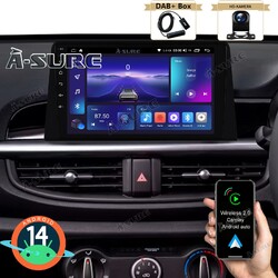 DAB+ 64G Android 14 Autoradio Carplay RDS GPS Navi Kam Für Kia Picanto 2017-2023