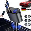 120W 4 in1 Auto Ladegerät Zigarettenanzünder USB Adapter Einziehbares Kfz Handy