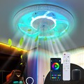 RGB LED Ventilator Dimmbar Deckenlampe Leiser Deckenventilator mit Fernbedienung