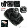 Schaltknauf mit Schaltsack für VW Golf 4 Bora 5 Gang Schwarz Rahmen Chrom 23mm