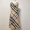 BURBERRY DAMEN London ärmelloses Kleid mega kariert beige ungefüttert L F/S...