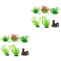  2 Count Aquarium-deko Künstliche Pflanzen Fischtankharzdekoration