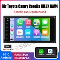 DAB+ 2+32G Android 14 Carplay Autoradio Für Toyota Corolla RAV4 Hilux GPS RDS BT