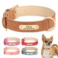 Personalisiert Hundehalsband mit Namen Gravur Weiches Lederhalsband Gr. S-XL