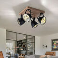 Deckenleuchte Deckenlampe Holz Esszimmerlampe Spots verstellbar 4x E14 L 30 cm
