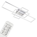 LED Deckenleuchte Dimmbar Deckenlampe Fernbedienung CCT Frame 55W Metall Silber