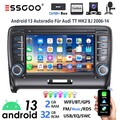 DAB+ Carplay 32G Android 13 Autoradio GPS NAVI Kamera Für Audi TT MK2 8J 2006-14