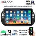 2+64G Android 13 Carplay Autoradio GPS BT WIFI RDS KAM 9" Für Fiat 500 2007-2015