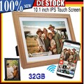 Digitaler Bilderrahmen 10,1 Zoll Full IPS Display Touch, WIFI, Frameo 32GB, Holz
