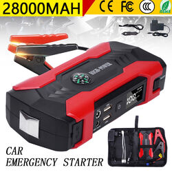 28000mah Auto KFZ Starthilfe Jump Starter Ladegerät Booster PKW Power Bank 800A