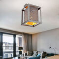 Deckenlampe Deckenleuchte gold grau Wohnzimmerleuchte Textil Design Lampe silber