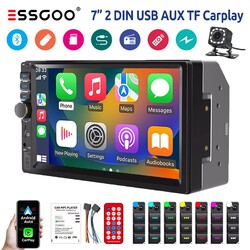Autoradio 7" Doppel 2 DIN Kamera Carplay Android Auto USB AUX TF FM Bluetooth HD