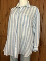 Zara, Oversized Bluse/Hemd Leinen Hellblau/weiss Gestreift Gr. XXL, wie Neu!