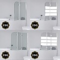 Badewannenaufsatz Echtglas Faltwand Aufsatz Duschabtrennung 2-3teilig Faltwand