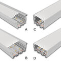 LED Aluprofil 2m Aluminium Profile Breit Alu Schiene Leiste für 2-3 LED-Streifen