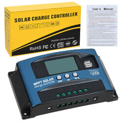 12V-24V MPPT Solar Ladegerät Controller Panel Laderegler Dual USB Digital LCD