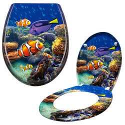 WC Sitz Toilettensitz Toilettendeckel Aquarium Deckel Absenkautomatik Badzimmer