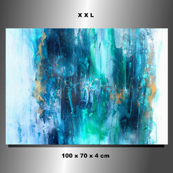 Gold ABSTRAKT MALEREI Kunst ACRYL  BILD Gemälde  Unikat   100 x 80 x 4 cm