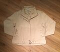 Alba Moda Damen Blazer Jacke Jeansjacke mit Gürtel Beige Hüftlang Gr.42