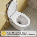 Hänge Dusch Wand WC Taharet Bidet Toilette Spülrandlos + Soft-Close Deckel OVP.