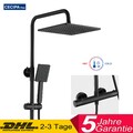 Duschsystem mit Thermostat Duscharmatur Handbrause Regendusche Duschset Schwarz