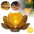 LED Solarleuchte Lotusblüte Gartenleuchte Außenlampe Lotusblume gold Gartendeko