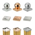Pfostenkappen 7x7 9x9 10x10 12x12 Edelstahl verzinkt Kupfer Zaun Kappe Pyramide