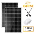 300W 12V Solarpanel Set Solarmodul Solaranlage Inselanlage Garten Camping 0%MwSt