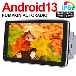 Pumpkin 10.1" Android 13 Autoradio 2 DIN GPS Navi Carplay 6GB 64GB WiFi BT DAB+