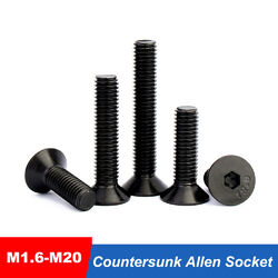 Schwarz Senkkopfschrauben DIN 7991 Innensechskant M1.6 M2 M3 M4 M5 M6 M8 - M20