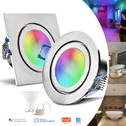 LED Bad Einbaustrahler RGB WiFi 230V 5W GU10 Spots Set Decken Leuchte IP44 MARE