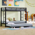 Etagenbett Kinderbett Metallbett Hochbett Jugendbett mit Ausziehbett 90*200cm DE