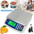 Digitalwaage 30KG/1g Küchenwaage Obstwaage mit LCD-Display Edelstahl Waage