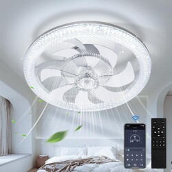 LED Deckenleuchte mit Ventilator leise Deckenventilator mit Beleuchtung Dimmbar%