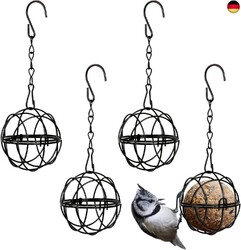 SUNYOK 4 Stück Meisenknödelhalter Vogelfutterstation zum Aufhängen Metall Vo