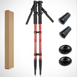 2 Stk. Teleskop Nordic Walking Stöcke Wanderstöcke Antischock 65-135cm Alu 1paar