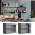 Glashängeschrank Küchenschrank R-Line Solid Anthrazit Blau Grau 80 cm Vicco