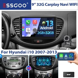 DAB+ 32G Carplay Android 14 Autoradio GPS Navi RDS Kam Für Hyundai i10 2007-2013