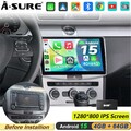DAB+ 4+64GB Android 15 Autoradio Carplay RDS Navi Für VW Passat B7 CC 2010-2015