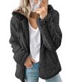 Plüsch Warme Winterjacke Teddyfell Winter Fleecejacken Kapuzen Mantel Damen !