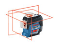 Bosch Linienlaser GLL 3-80 C mit 1x 2,0 Ah Akku + Laser-Empfänger LR 7 in L-BOXX