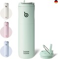 BOTTLE BOTTLE Isolierte Edelstahl Trinkflasche 750 ml mit Strohhalm, Deckel
