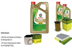 INSPEKTIONSKIT FILTER CASTROL 7L ÖL 5W30 für Audi Q5 8R SQ5 TDI quattro 3.0