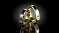 1 Paar Trauringe Eheringe Hochzeitsringe Gold 333 - Bicolor - Hochglanzpoliert