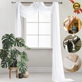 Gardinen Stores Transparent Vorhänge Querbehang Voile Vorhang Weiß Dekoschals
